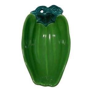 Vintage Green Bell Pepper Serving Bowl/ Japanese Ceramics